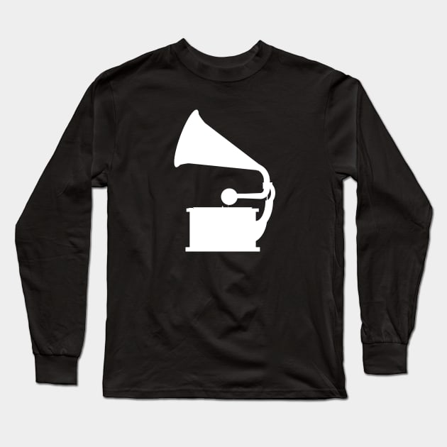 Phonograph (White) Long Sleeve T-Shirt by NoirPineapple